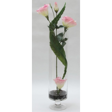 декор.цветы "Лизиантус розовый" в стекл вазе